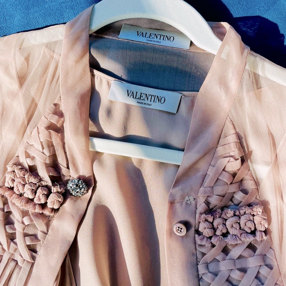 VALENTINO SHEER BLOUSE with SILK Camisole